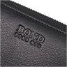 Класичний гаманець чорного кольору з натуральної гладкої шкіри на блискавці BOND (2422054) - 3