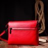 Зручна червона сумка жіноча на плече з натуральної шкіри KARYA (2420857) - 9