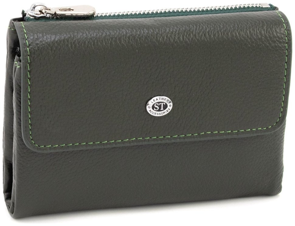 Кожаное женское портмоне зеленого цвета ST Leather 94571 modnotak фото №1