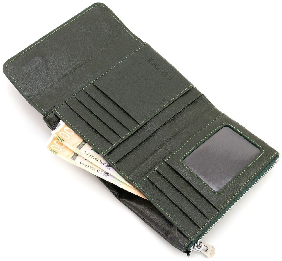 Кожаное женское портмоне зеленого цвета ST Leather 94571 modnotak фото №7