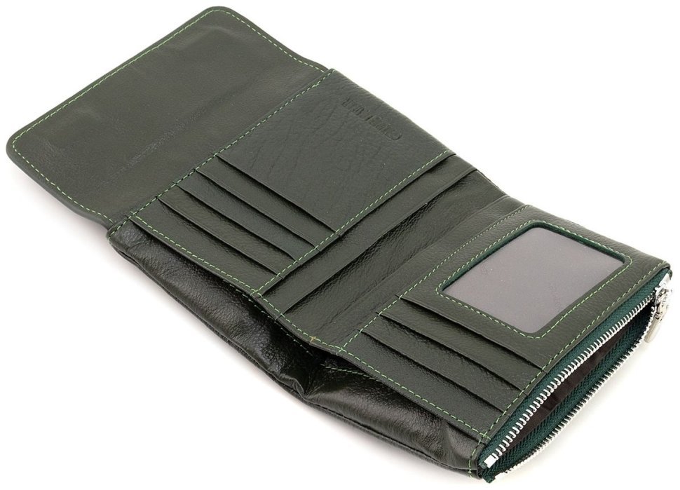Кожаное женское портмоне зеленого цвета ST Leather 94571 modnotak фото №8