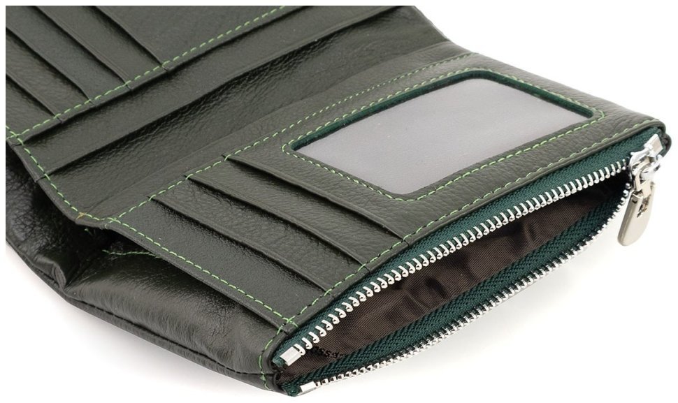 Кожаное женское портмоне зеленого цвета ST Leather 94571 modnotak фото №9