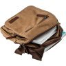 Універсальна текстильна сумка коричневого кольору на два відділення Vintage (20200) - 3