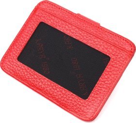 Женская визитница из натуральной зернистой кожи в красном цвете KARYA (2420957)