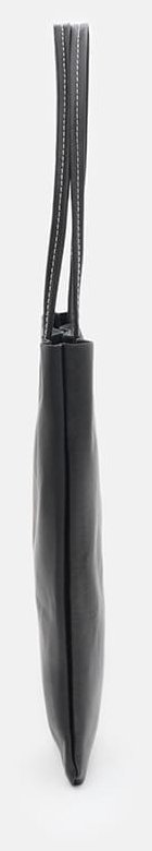 Тонкая женская сумка-шоппер из натуральной кожи черного цвета Borsa Leather 94671 modnotak фото №4