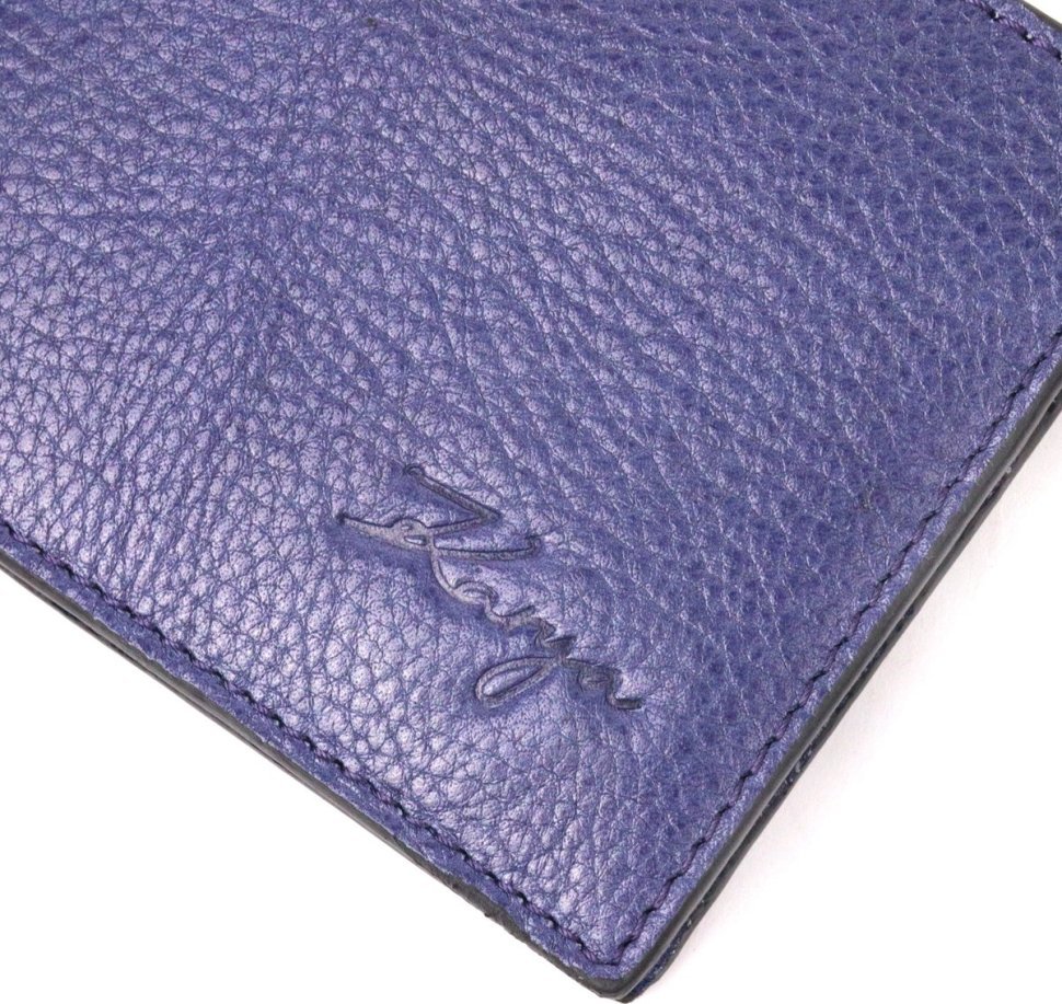 Яскравий зажим для купюр синього кольору із зернистої шкіри KARYA (2421057)