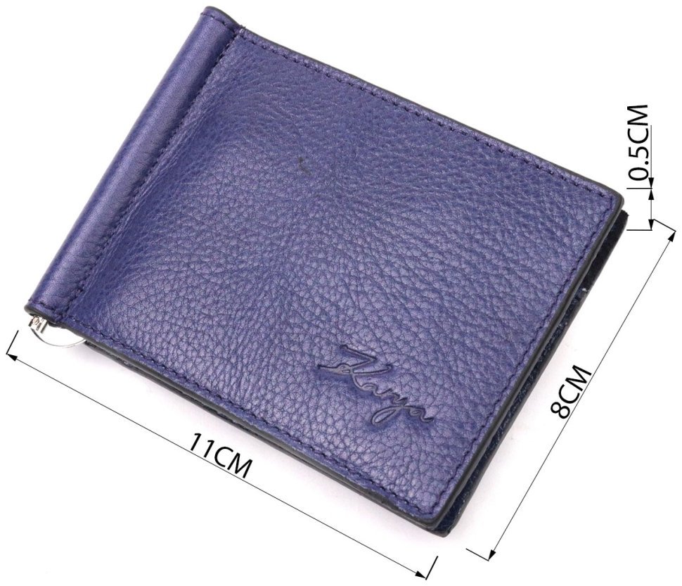 Яркий зажим для купюр синего цвета из зернистой кожи KARYA (2421057) фото №9 Яркий зажим для купюр синего цвета из зернистой кожи KARYA (2421057) modnotak фото №9