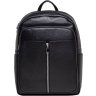 Вместительный кожаный рюкзак черного цвета на змейке Tiding Bag (21245) - 2