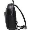 Вместительный кожаный рюкзак черного цвета на змейке Tiding Bag (21245) - 4