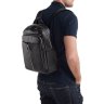 Вместительный кожаный рюкзак черного цвета на змейке Tiding Bag (21245) - 5