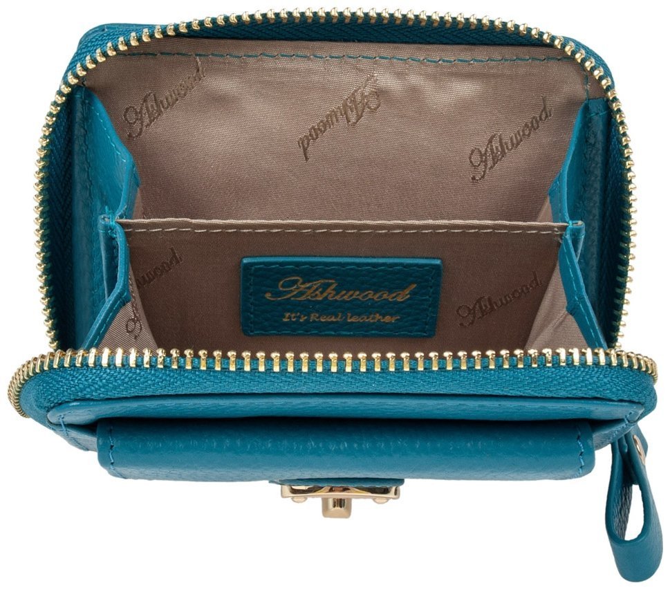 Женский кожаный кошелек с монетницей и RFID-защитой Ashwood Y50 синего цвета 95471 фото №5 Женский кожаный кошелек с монетницей и RFID-защитой Ashwood Y50 синего цвета 95471 modnotak фото №5