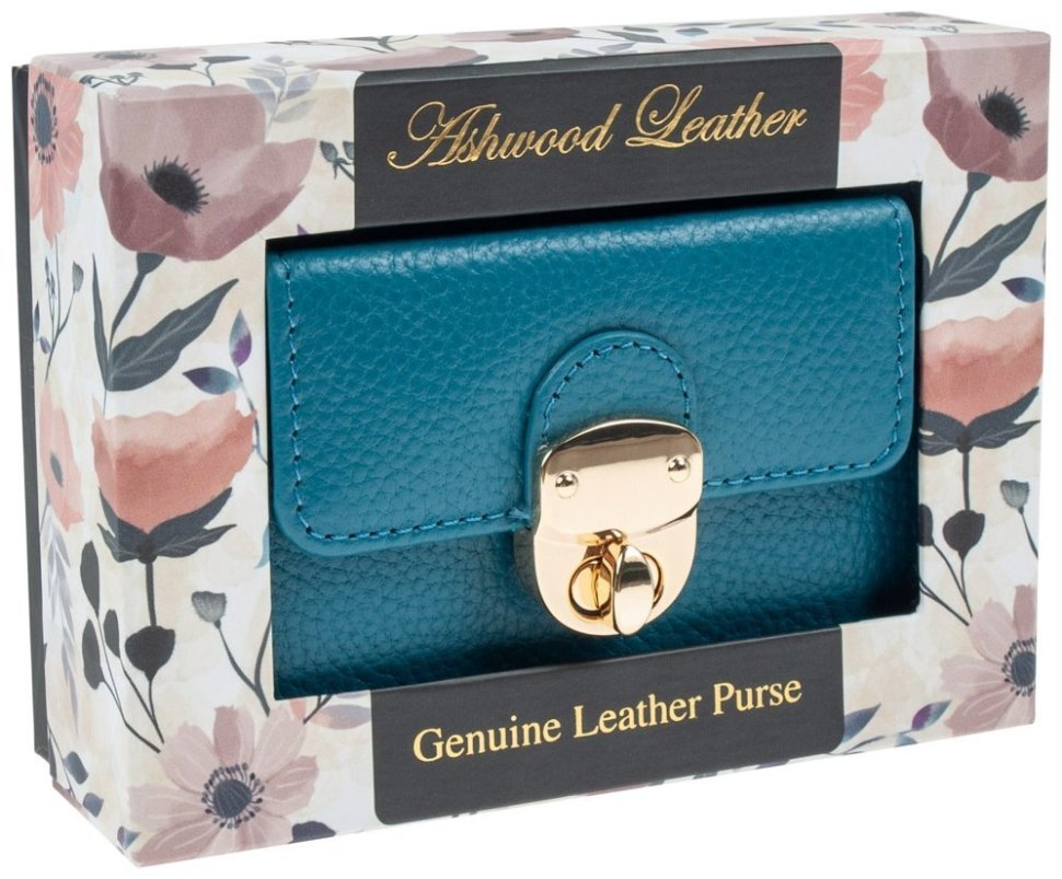 Женский кожаный кошелек с монетницей и RFID-защитой Ashwood Y50 синего цвета 95471 фото №7 Женский кожаный кошелек с монетницей и RFID-защитой Ashwood Y50 синего цвета 95471 modnotak фото №7