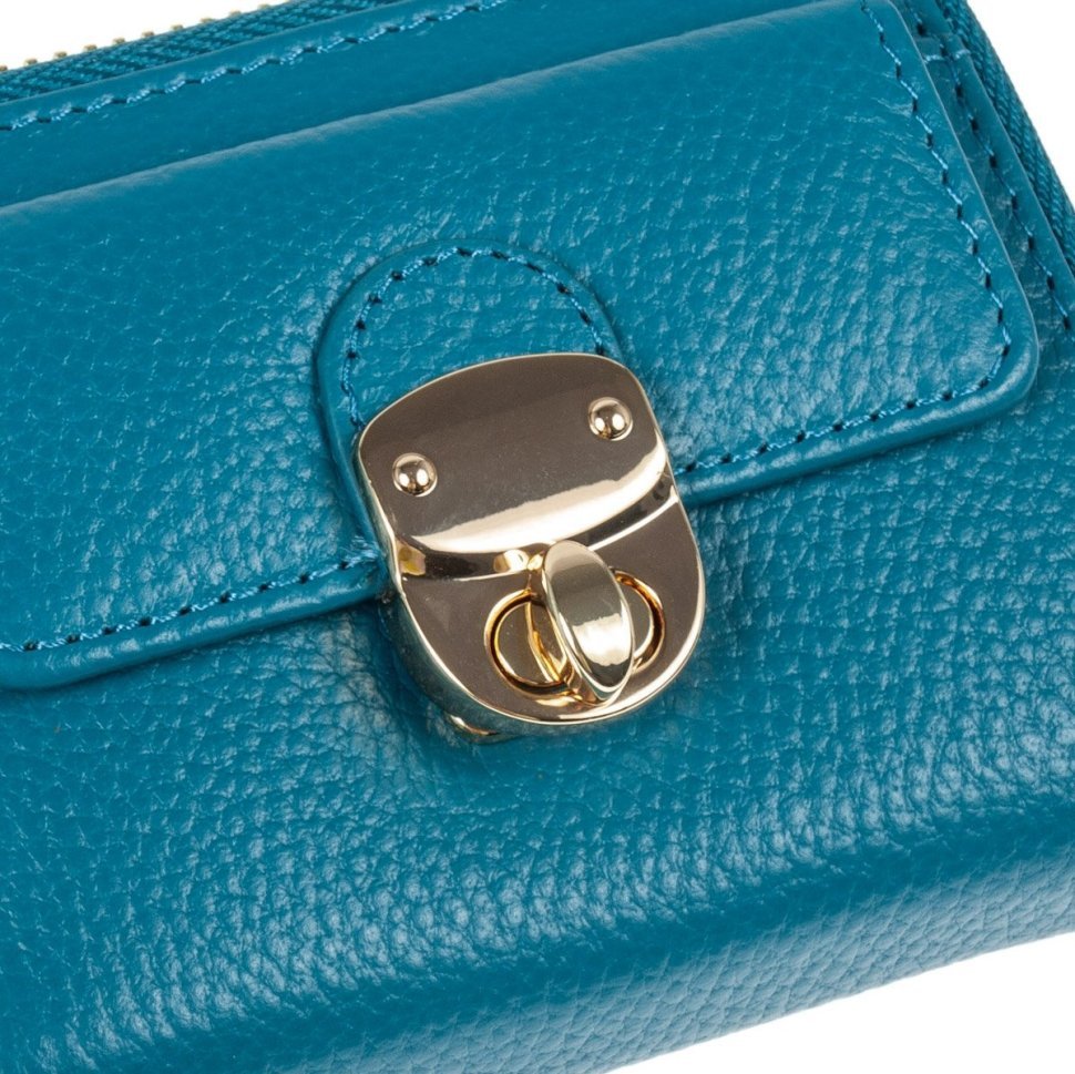 Женский кожаный кошелек с монетницей и RFID-защитой Ashwood Y50 синего цвета 95471 фото №8 Женский кожаный кошелек с монетницей и RFID-защитой Ashwood Y50 синего цвета 95471 modnotak фото №8