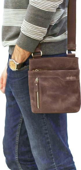Мужская коричневая сумка небольшого размера VATTO (11713) - 2