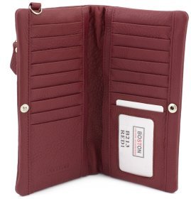 Жіночий бордовий гаманець з натуральної шкіри BOSTON (16058)