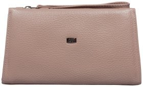 Повседневная женская косметичка из кожи флотар пудрового цвета Desisan 107171