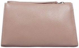 Повседневная женская косметичка из кожи флотар пудрового цвета Desisan 107171