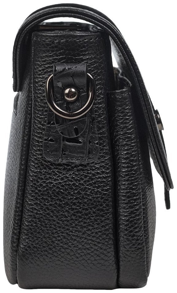 Каркасная сумка для женщин на плечо из натуральной кожи флотар Desisan 107271 черного цвета modnotak фото №3