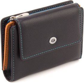 Чорний жіночий гаманець середнього розміру із натуральної шкіри ST Leather 1767271