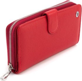 Большой женский кожаный кошелек красного цвета ST Leather 1767371