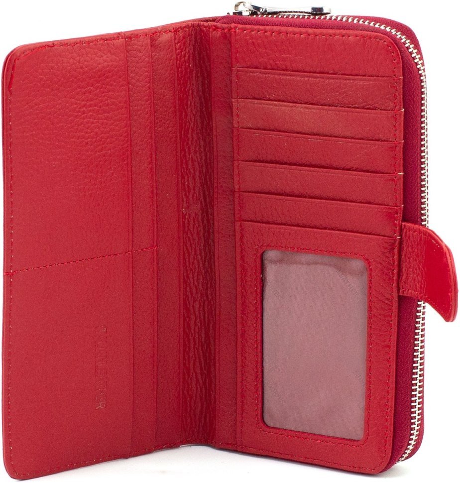Великий жіночий шкіряний гаманець червоного кольору ST Leather 1767371