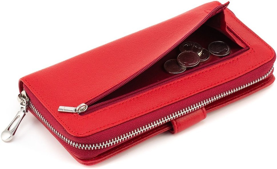 Большой женский кожаный кошелек красного цвета ST Leather 1767371