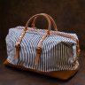 Белая дорожная текстильная женская сумка в полоску Vintage (20667) - 8