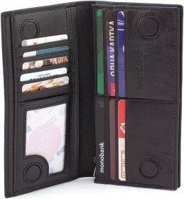 Кожаный купюрник черного цвета с фиксацией на магниты ST Leather 1767471