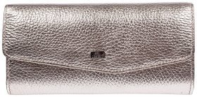 Вместительный женский кошелек из зернистой кожи золотистого цвета Desisan 107671 на кнопке