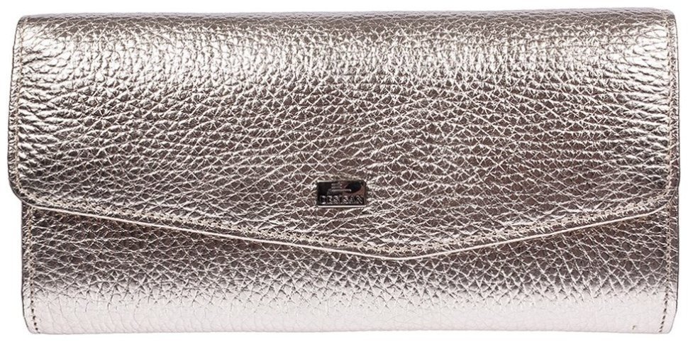 Вместительный женский кошелек из зернистой кожи золотистого цвета Desisan 107671 на кнопке modnotak фото №1