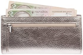 Вместительный женский кошелек из зернистой кожи золотистого цвета Desisan 107671 на кнопке