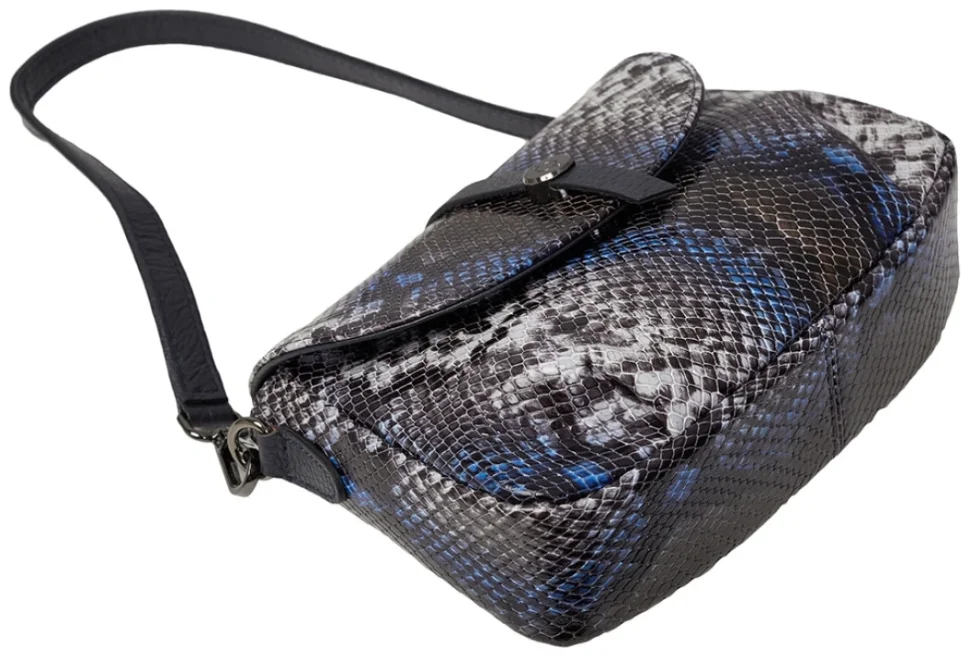 Кожаная женская сумка с фактурой под рептилию с клапаном на магните Desisan 107771 modnotak фото №4