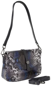 Кожаная женская сумка с фактурой под рептилию с клапаном на магните Desisan 107771