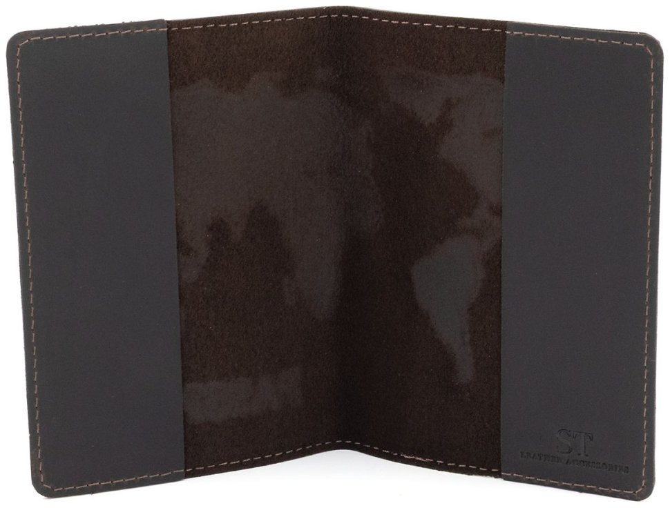 Обкладинка шкіряна на паспорт з тисненням карти Leather Collection 97771 темно-коричневий фото №2 Обкладинка шкіряна на паспорт з тисненням карти Leather Collection 97771 темно-коричневий modnotak фото №2