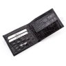 Чорний шкіряний гаманець з тисненням під рептилію KARYA (0420-53) - 4