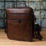 Вместительная деловая мужская сумка из кожи через плечо с ручкой для носки Vintage 98171 коричневого цвета modnotak фото - 10