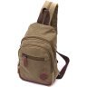 Мужской слинг-рюкзак из текстиля оливкового цвета Vintagе 2422174 - 1