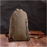 Мужской слинг-рюкзак из текстиля оливкового цвета Vintagе 2422174 - 8