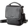 Вертикальная мужская сумка-барсетка черного цвета на два отделения KARYA (2417389) - 1