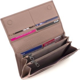 Пудровий жіночий гаманець із фактурної шкіри із клапаном на магнітах Marco Coverna 68671