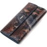 Різнобарвний жіночий гаманець з натуральної шкіри з тисненням під змію CANPELLINI (2421663) - 1