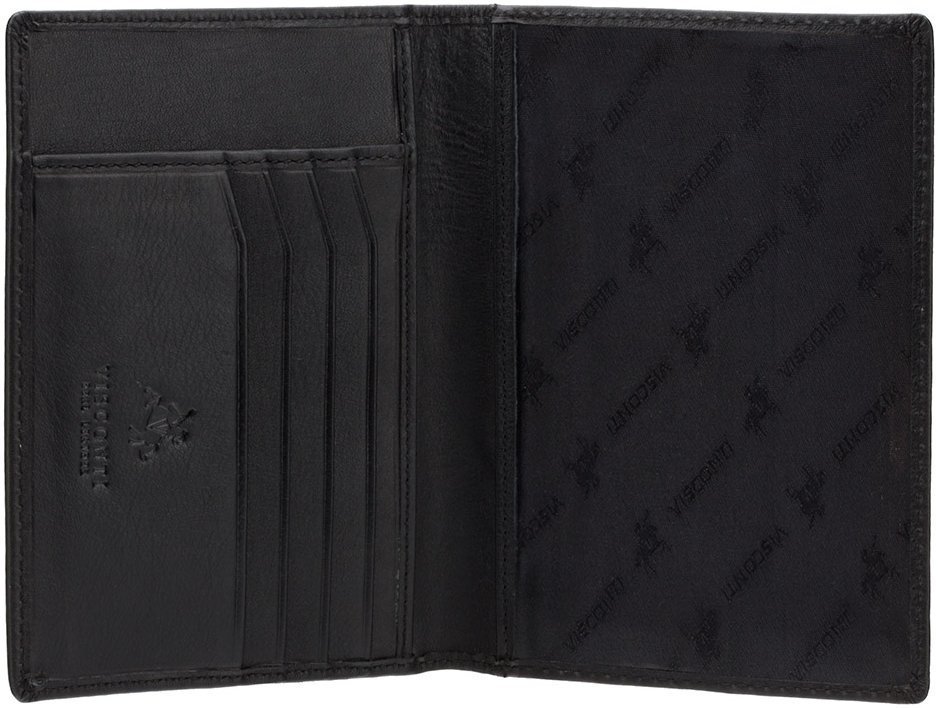 Черная обложка для паспорта из фактурной кожи высокого качества Visconti 68771