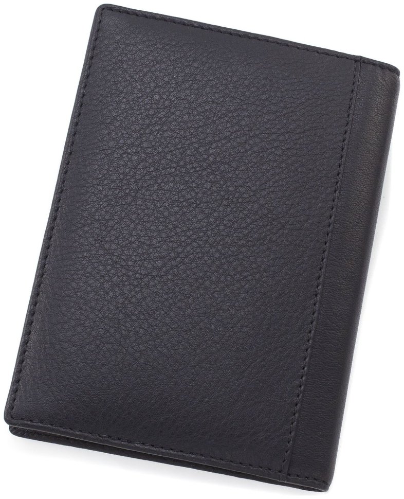 Черная обложка для паспорта из фактурной кожи высокого качества Visconti 68771