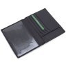Черная обложка для паспорта из фактурной кожи высокого качества Visconti 68771 - 5