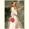 Круглая женская сумка-кроссбоди из натуральной кожи красного цвета BlankNote Бон-Бон 78871 - 1