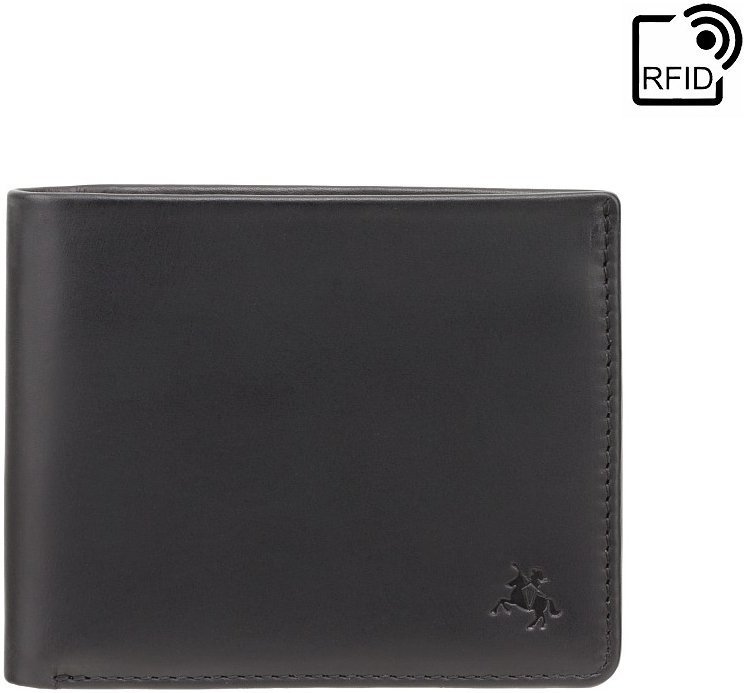 Чорне класичне чоловіче портмоне з натуральної шкіри з RFID - Visconti 69071
