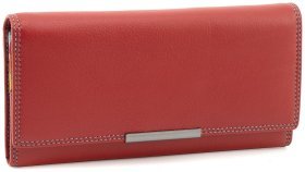Качественный женский кошелек из натуральной кожи красного цвета с клапаном Visconti 69271