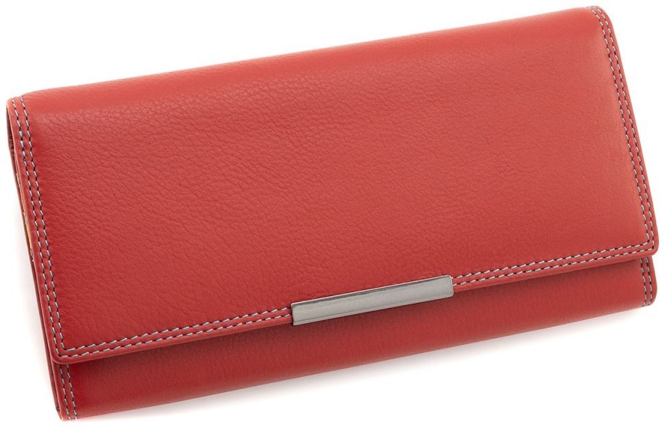 Якісний жіночий гаманець із натуральної шкіри червоного кольору з клапаном Visconti 69271 modnotak фото №4
