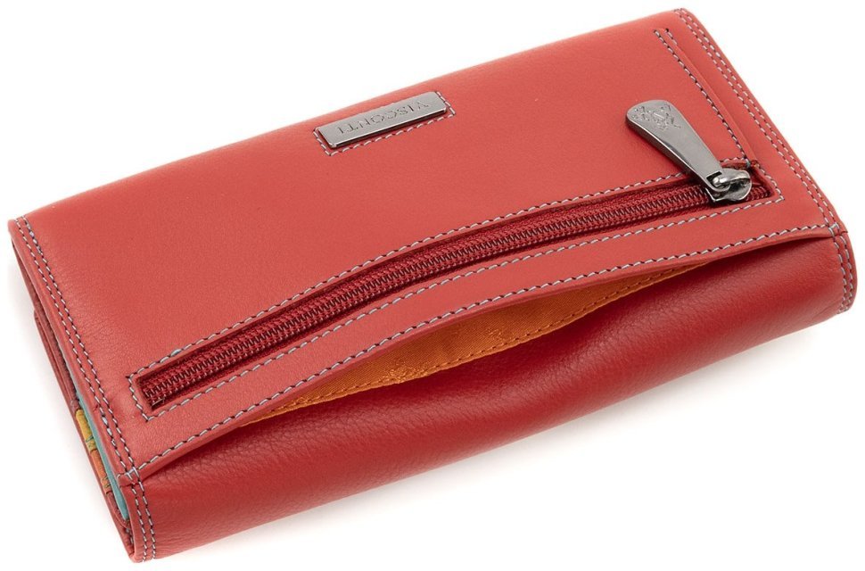 Якісний жіночий гаманець із натуральної шкіри червоного кольору з клапаном Visconti 69271 modnotak фото №5