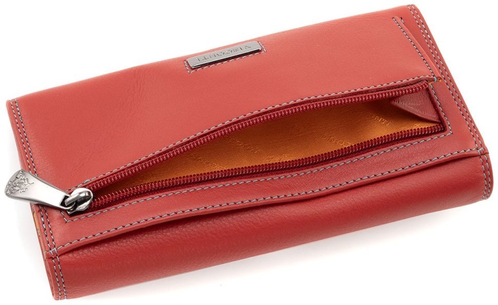 Якісний жіночий гаманець із натуральної шкіри червоного кольору з клапаном Visconti 69271 modnotak фото №6
